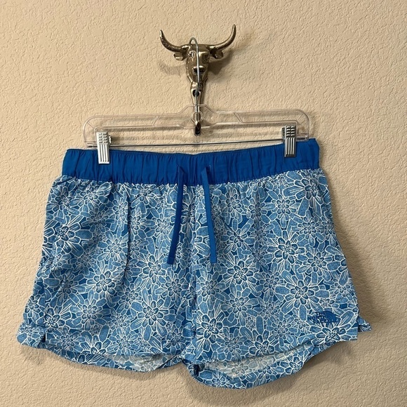 North Face Floral Blue Women Swim Trunks size medium - Picture 1 of 8